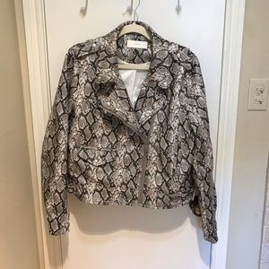 Snake Print Moto Jacket